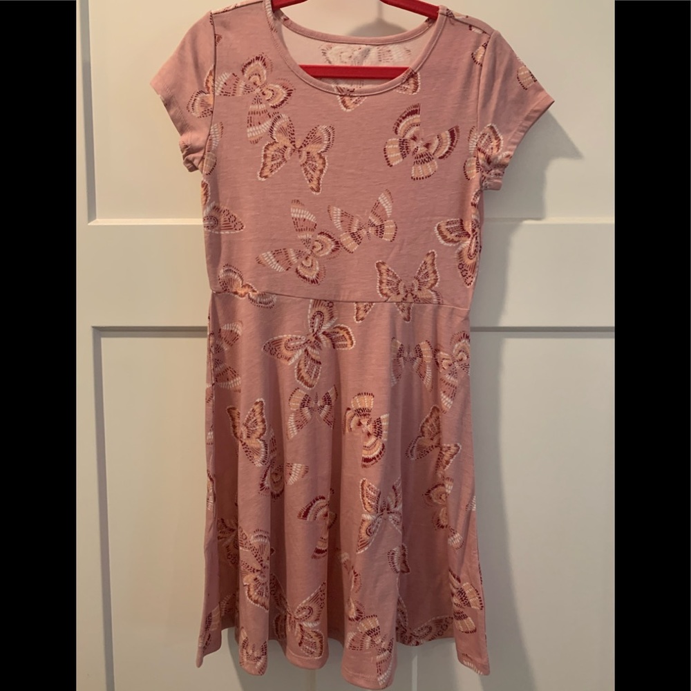 **Girls - Soft Pink Dress with Butterflies!**